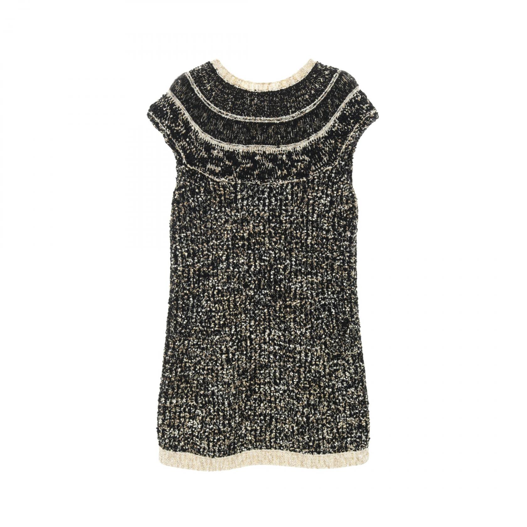 シャネル CHANEL ココマーク ワンピース 衣料品 トップス ウール ブラック系 / ホワイト系 / ゴールド系 P61623K47214 【中古】