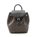 ルイ・ヴィトン LOUIS VUITTON モンスリ NM BB リュックサック バックパック バッグ PVCコーティングキャンバス レザー モノグラム ブラウン系 / ブラック系 M45516 【中古】