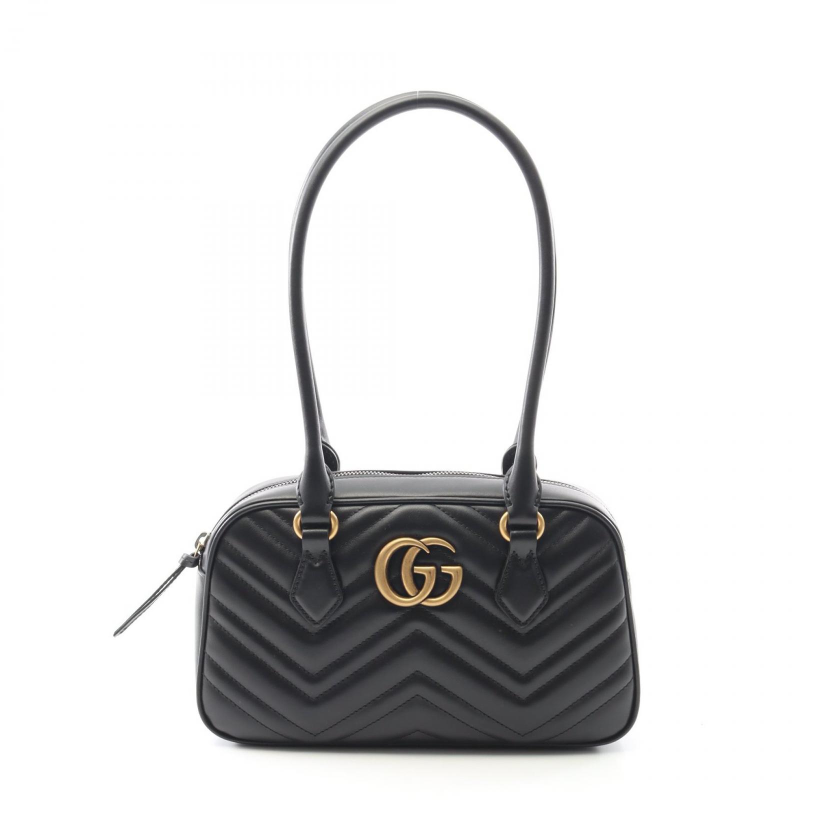 グッチ GUCCI GGマーモント スモール トップハンドルバッグ ハンドバッグ バッグ レザー ブラック系 795199AABZB1000 【新品】(4)