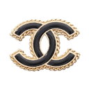 シャネル CHANEL ココマーク ブローチ アクセサリー GP(ゴールドメッキ) ゴールド系 / ブラック系 【中古】