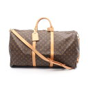 ルイ・ヴィトン LOUIS VUITTON キーポル バンドリエール60 ボストンバッグ バッグ PVCコーティングキャンバス レザー モノグラム ブラウン系 M41412 【中古】