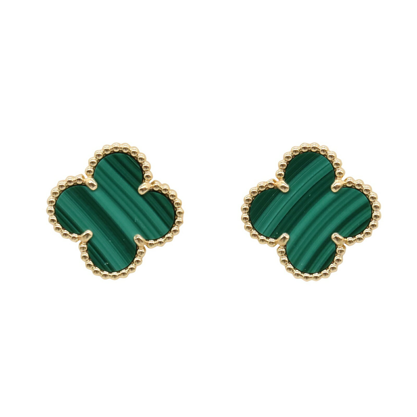 ヴァンクリーフ＆アーペル Van Cleef & Arpels ヴィンテージアルハンブラ ピアス マラカイト ピアス ジュエリー K18（イエローゴールド） マラカイト グリーン系 VCAR03QL00 【中古】のサムネイル