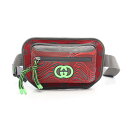 グッチ GUCCI GGベルトバッグ ウエストバッグ バッグ ナイロン グレー系 / レッド系 / グリーン系 752102 【中古】(4)