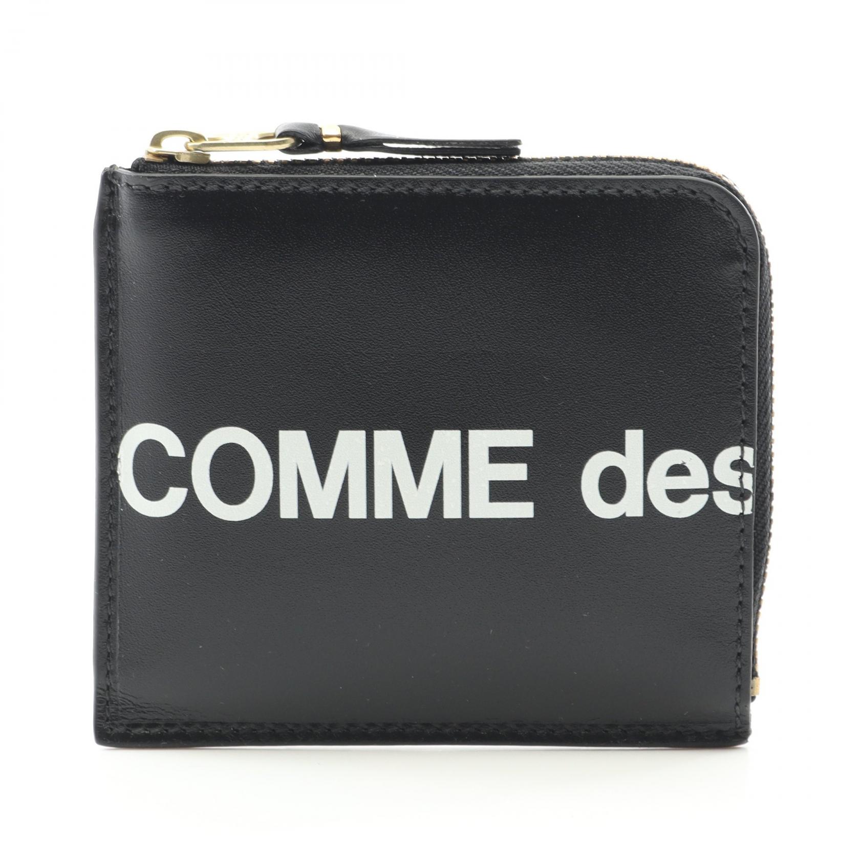 コムデギャルソン COMME des GARCONS HUGE LOGO コインケース 財布 レザー ブラック系 SA3100HL 【新品】