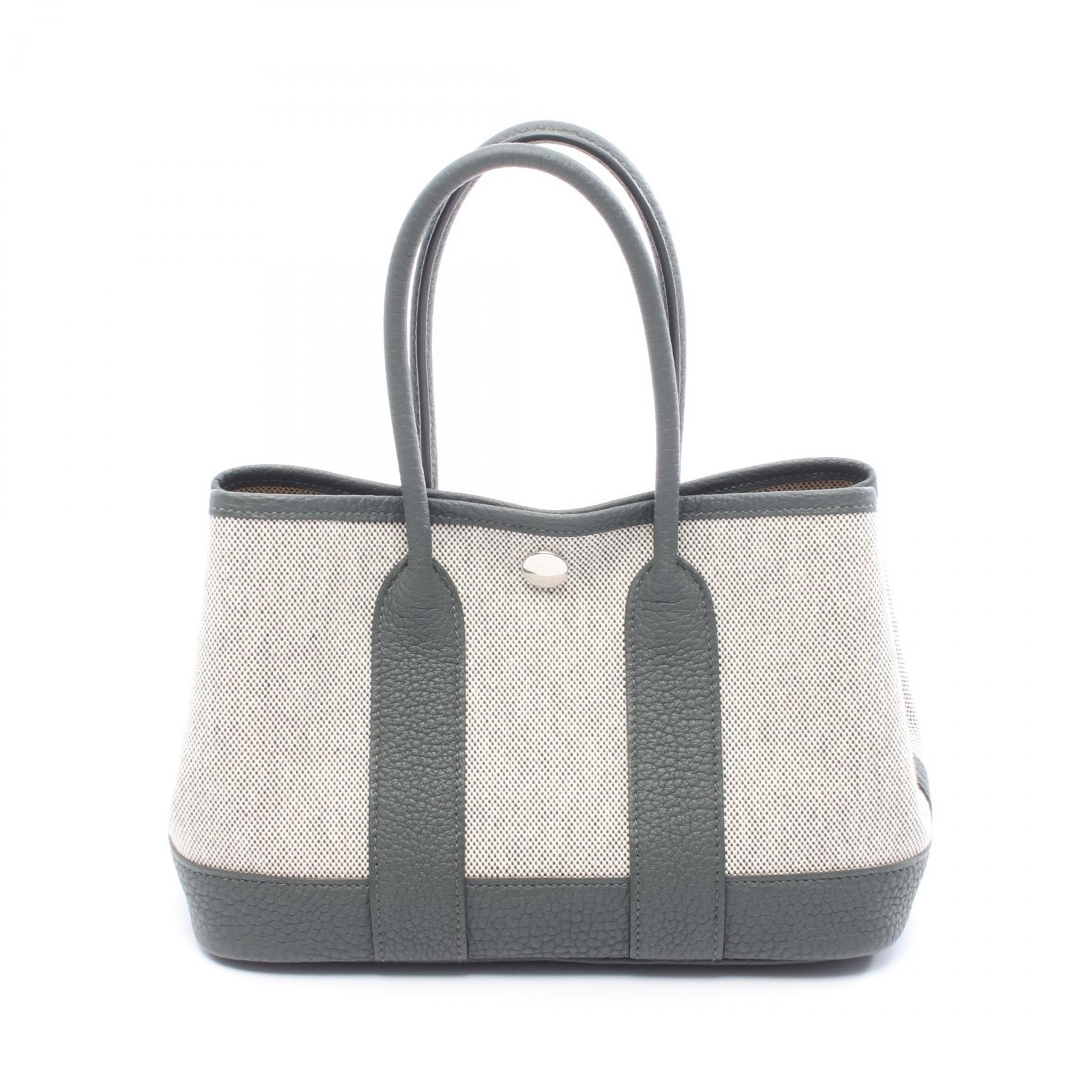 エルメス HERMES ネオガーデン23 ハンドバッグ バッグ レザー トワルアッシュ トワルアッシュ グリーン系 / ベージュ系 【中古】のサムネイル