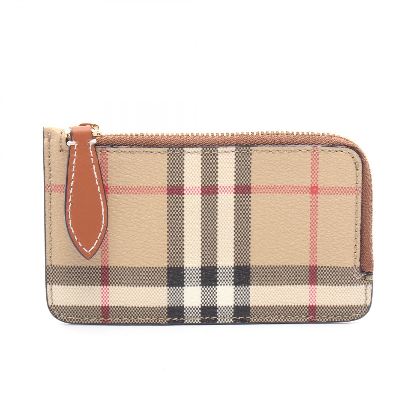 バーバリー BURBERRY コインケース 財布 レザー PVC ベージュ系 / ブラウン系 / マルチカラー 8094427 【中古】
