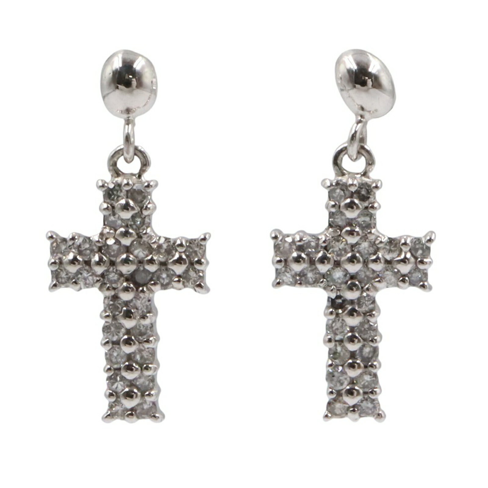 ジュエリー JEWELRY ダイヤモンド ピアス ピアス ジュエリー K18WG（ホワイトゴールド） ダイヤモンド クリア系 ダイヤ 1.0g 【中古】