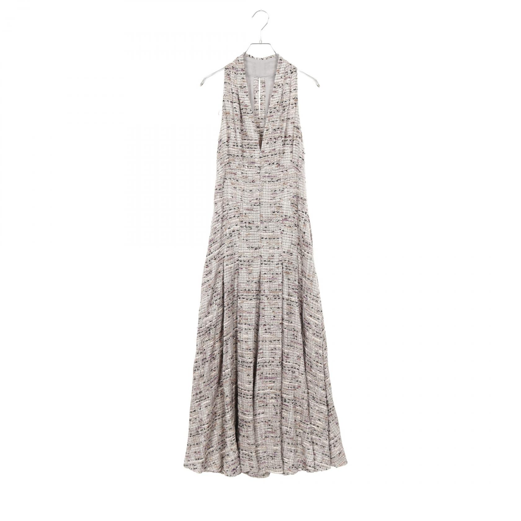 シャネル CHANEL ツイード ココマーク ツナギ 衣料品 コットン ポリエステル グレー系 / マルチカラー P32814 【中古】