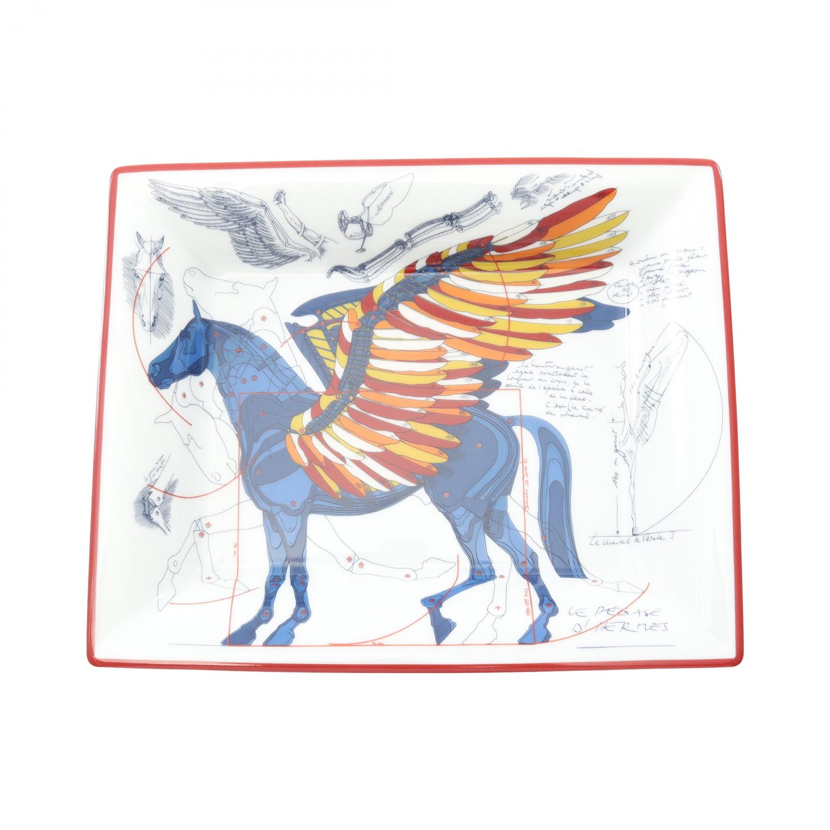 エルメス HERMES ヴィド ポッシュ ペガサス アッシュトレイ アクセサリー 陶器 ホワイト系 / マルチカラー 【中古】