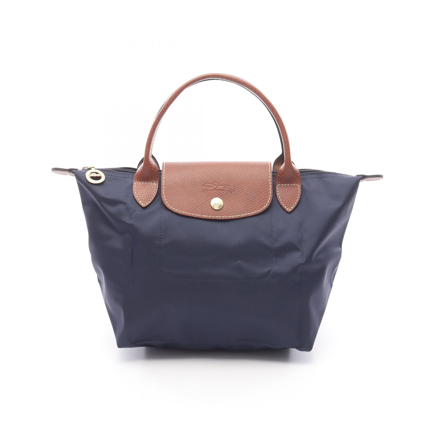 ロンシャン Longchamp ル プリアージュ オリジナル S トートバッグ バッグ キャンバス レザー ネイビー..