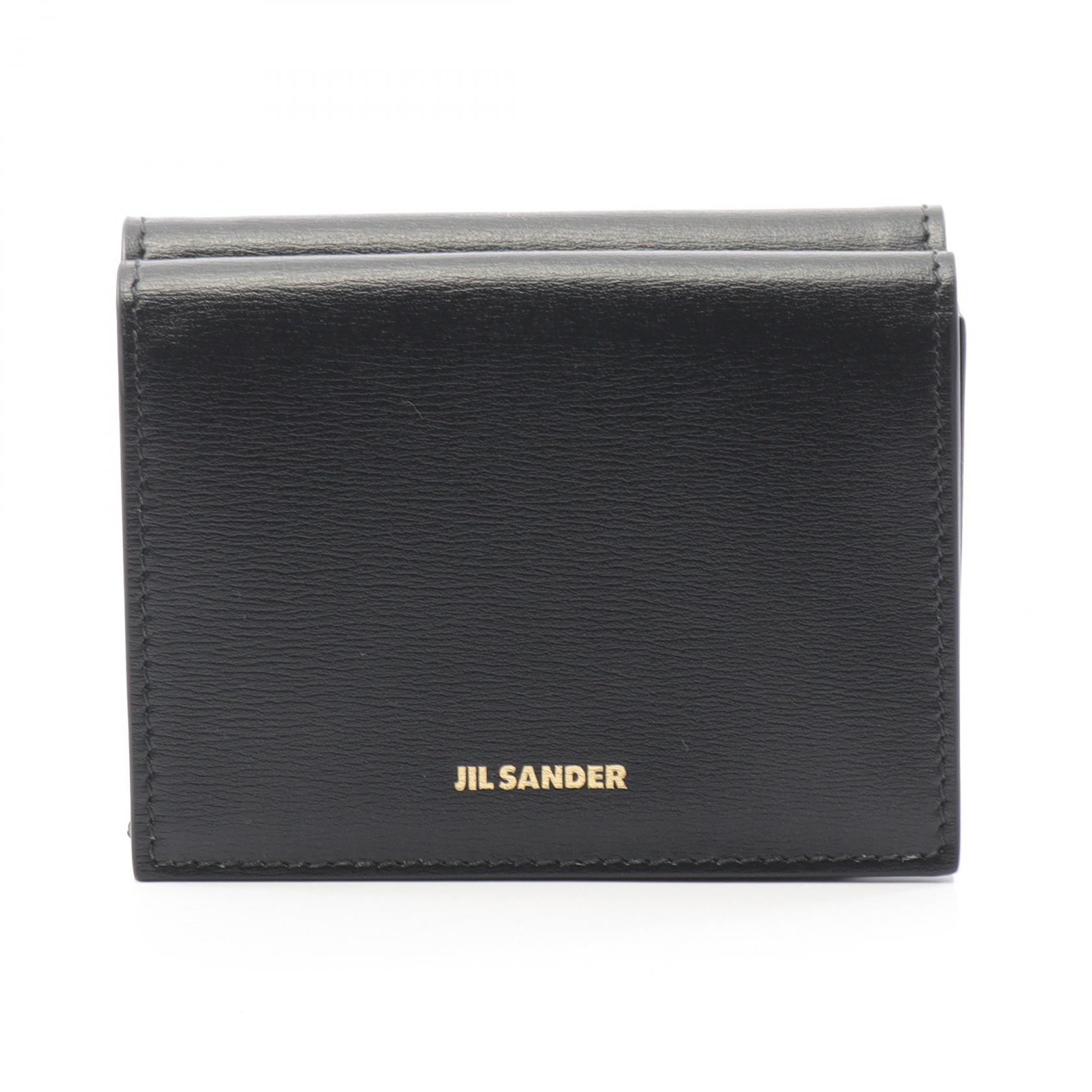 ジルサンダー JIL SANDER TINY WALLET 三つ折り財布 財布 レザー ブラック系 J07UI0011P4840001 【中古】