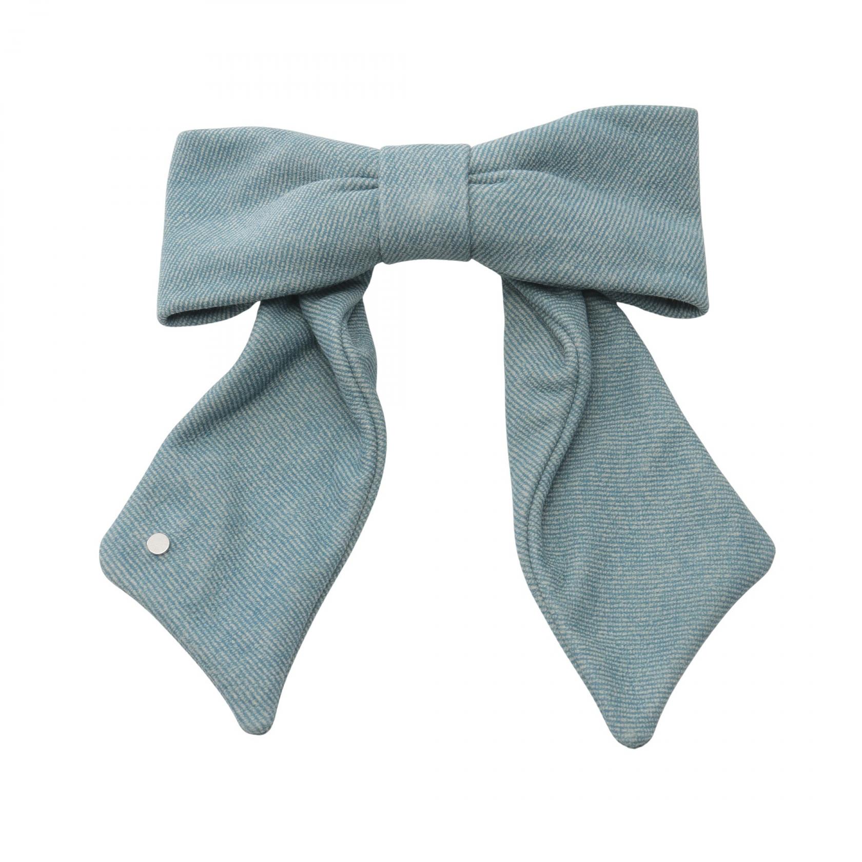 エルメス HERMES カルマ ツイル ストーンウォッシュ アクセサリー ラムスキン（羊革） メッキ ブルー系 【中古】