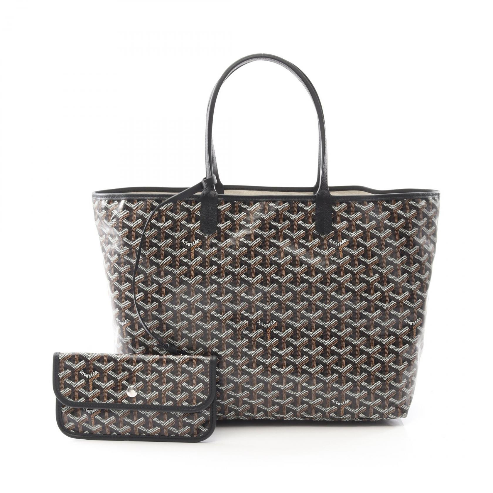 ゴヤール GOYARD サンルイPM トートバッグ バッグ PVCコーティングキャンバス レザー ブラック系 / マルチカラー 【中古】