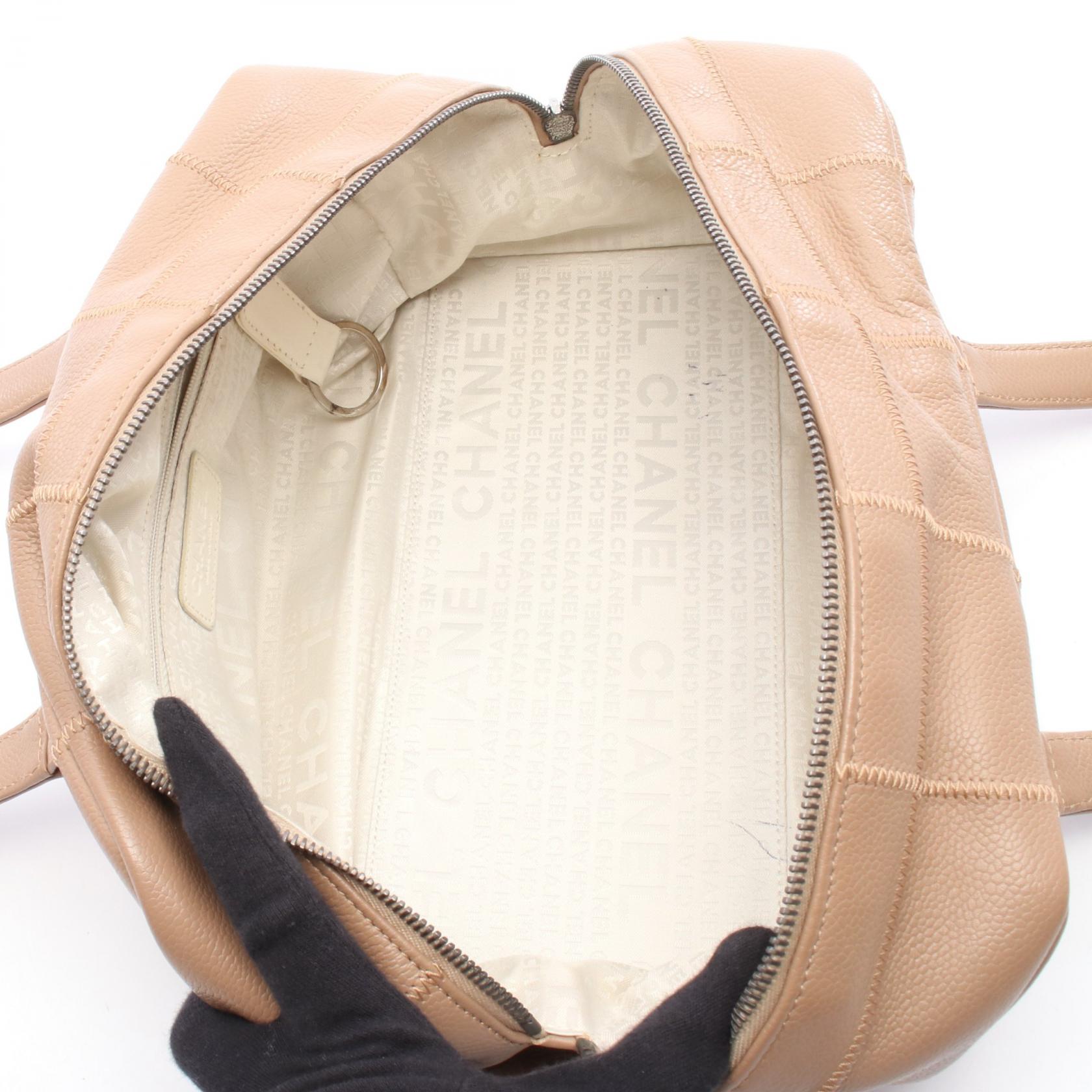 シャネル CHANEL チョコバー ボストンバッグ バッグ レザー カーフ（牛革） ベージュ系 A36135 【中古】