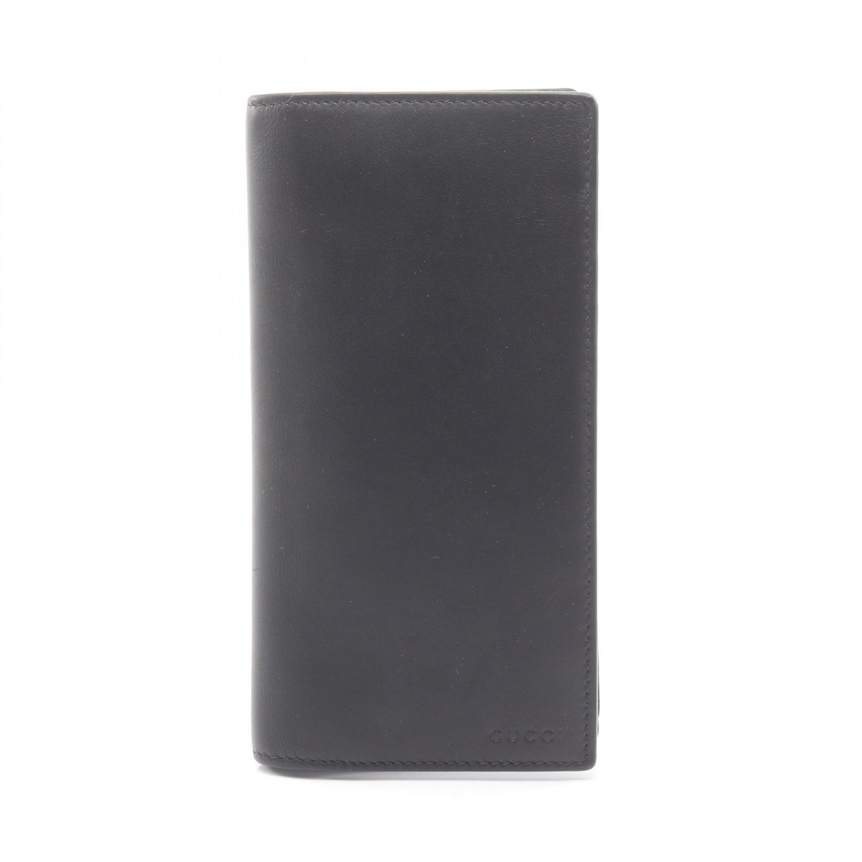 グッチ GUCCI GG ファブリック ロングウォレット 二つ折り長財布 財布 レザー ブラック系 818955 【中古】(4)