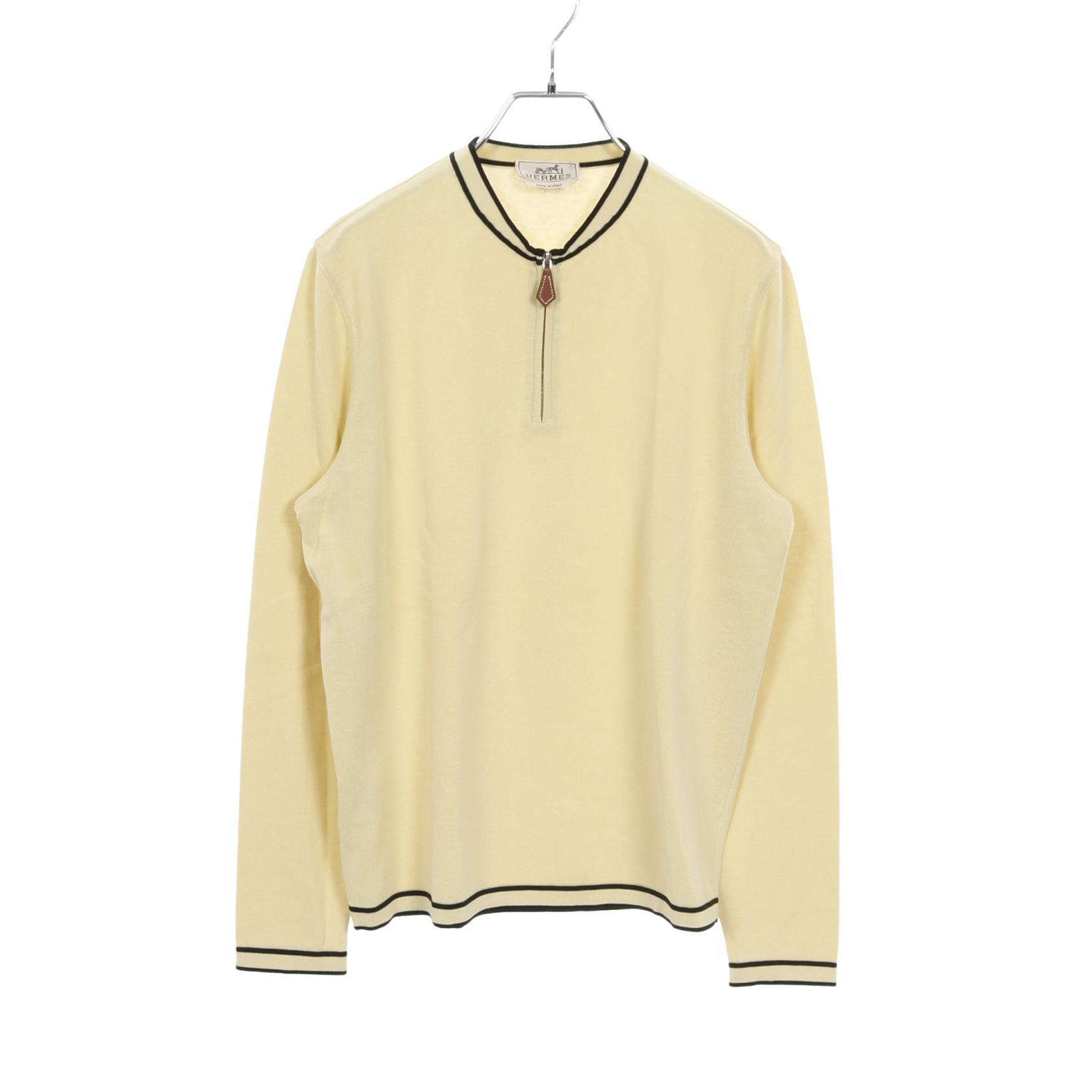 エルメス HERMES ニット 衣料品 トップス コットン イエロー系 / ブラック系 【中古】