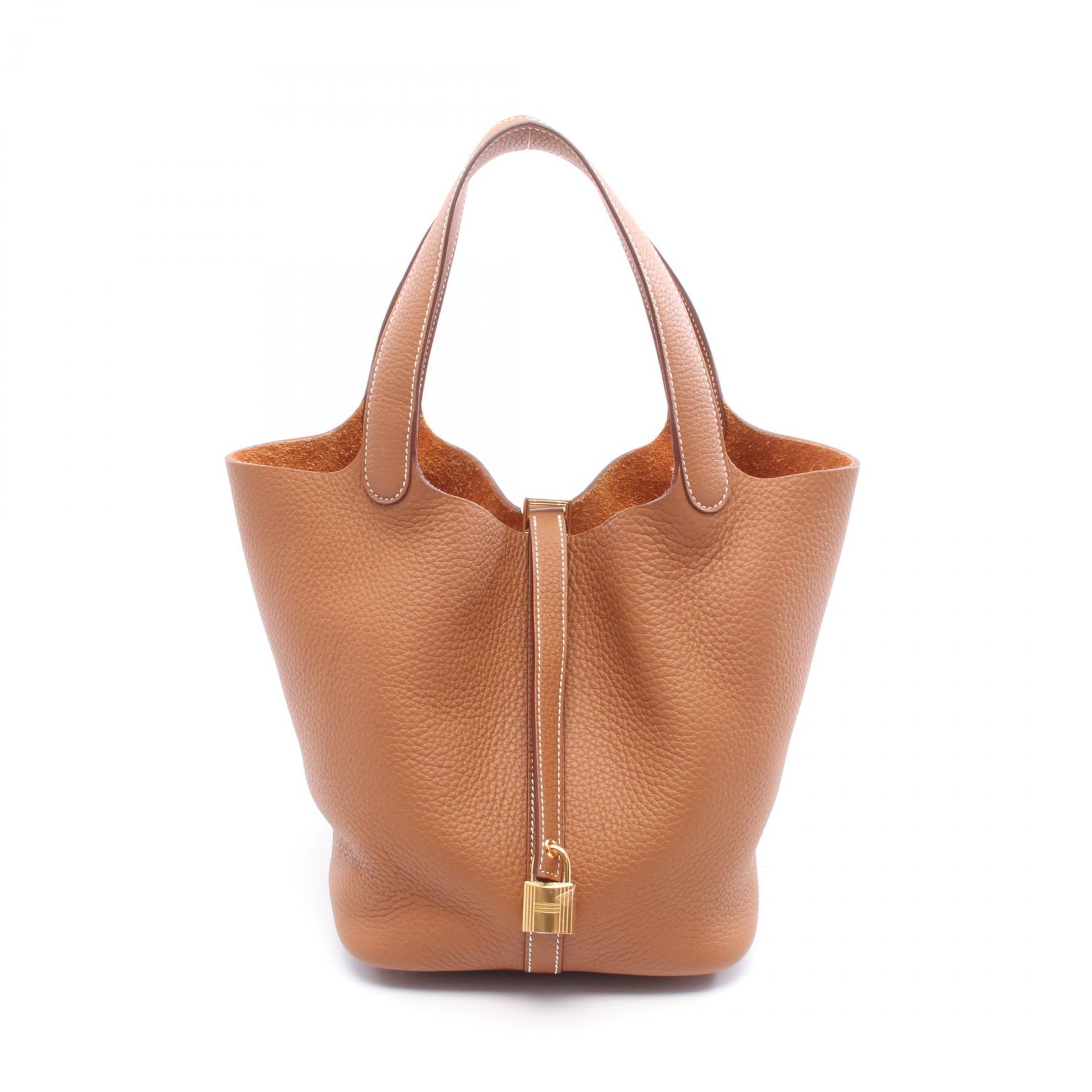 エルメス HERMES ピコタンロックMM ハンドバッグ バッグ レザー トリヨンクレマンス トリヨンクレマンス ブラウン系 【中古】(4)