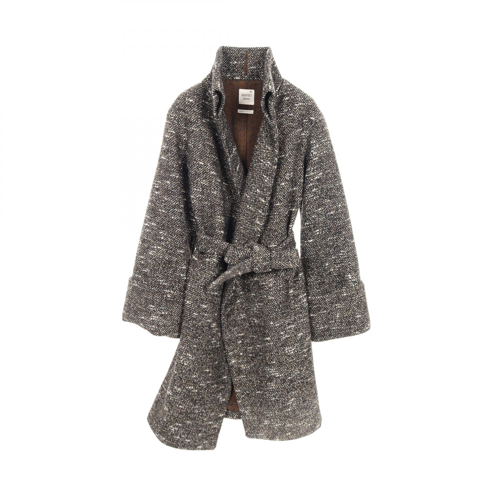 エルメス HERMES 衣料品 アウター カシミヤ ウール ブラック系 / ホワイト系 / カーキ系 【中古】(4)