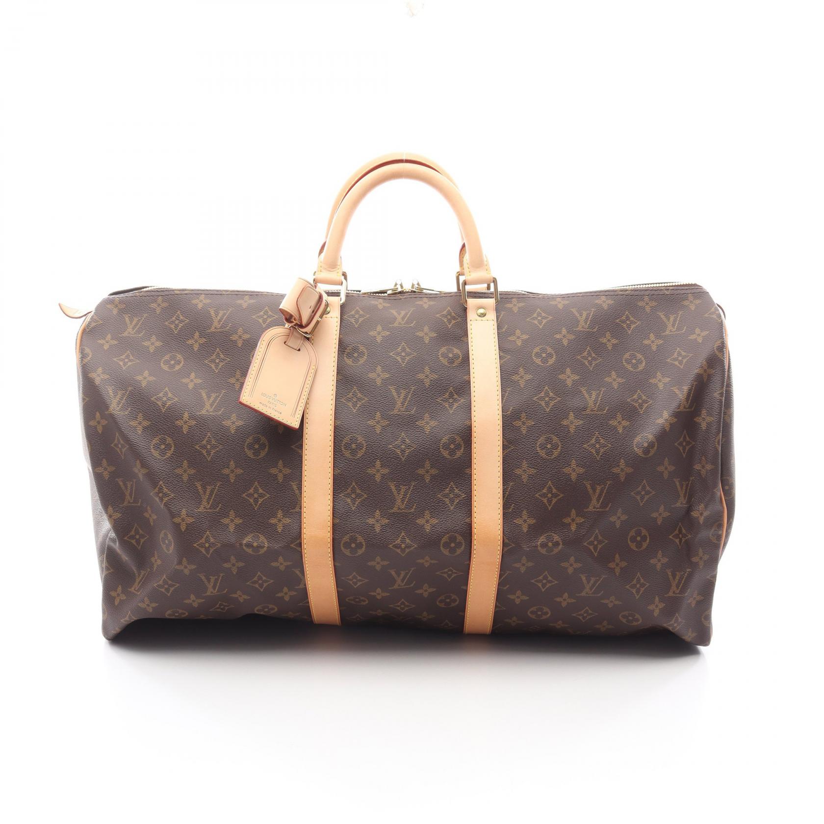 ルイ・ヴィトン LOUIS VUITTON キーポル55 ボストンバッグ バッグ PVCコーティングキャンバス レザー モノグラム ブラウン系 M41424 【中古】