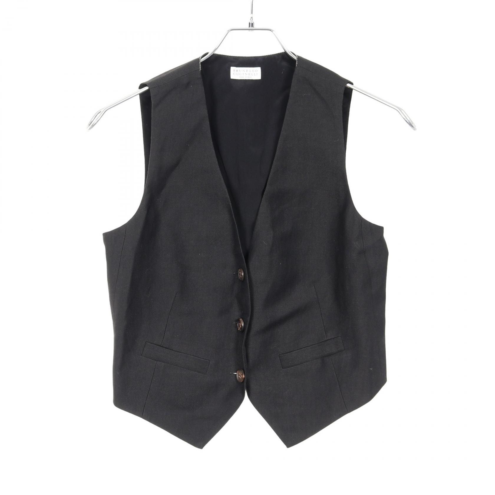 ブルネロクチネリ Brunello Cucinelli ベスト 衣料品 トップス レーヨン ブラック ...