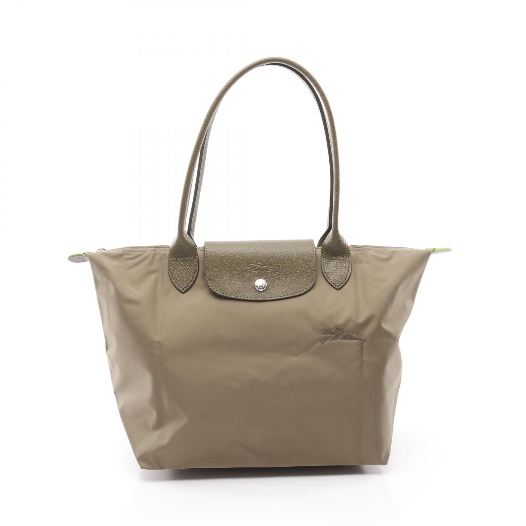 ロンシャン Longchamp ル プリアージュ グリーン M トートバッグ バッグ ナイロン レザー カーキ系 L26..
