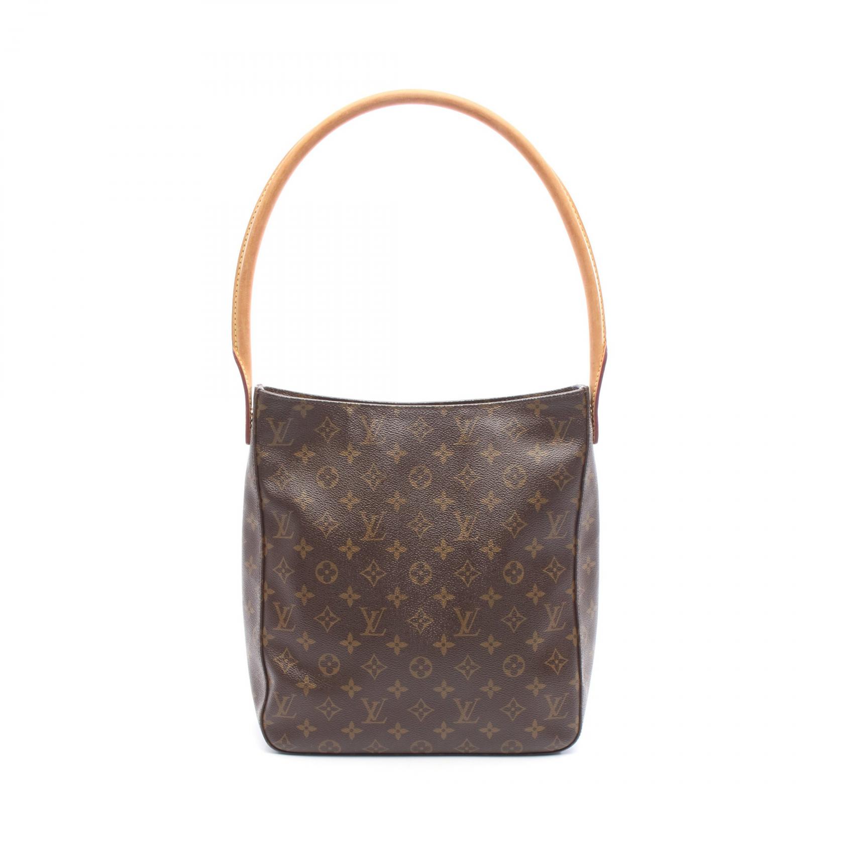 【15％OFFクーポン対象11/20 20時～11/27 1:59 】ルイ・ヴィトン LOUIS VUITTON ルーピングGM ショルダーバッグ バッグ PVCコーティングキャンバス レザー モノグラム ブラウン系 M51145 【中古】