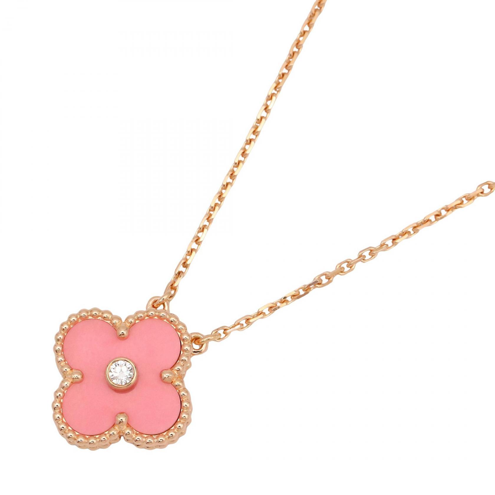 ヴァンクリーフ＆アーペル Van Cleef & Arpels ヴィンテージアルハンブラ 1PD ピンクセーブル ネックレス ネックレス ジュエリー K18PG（ピンクゴールド） ダイヤモンド セーブル ピンク系 / クリア系 / ゴールド系 【中古】