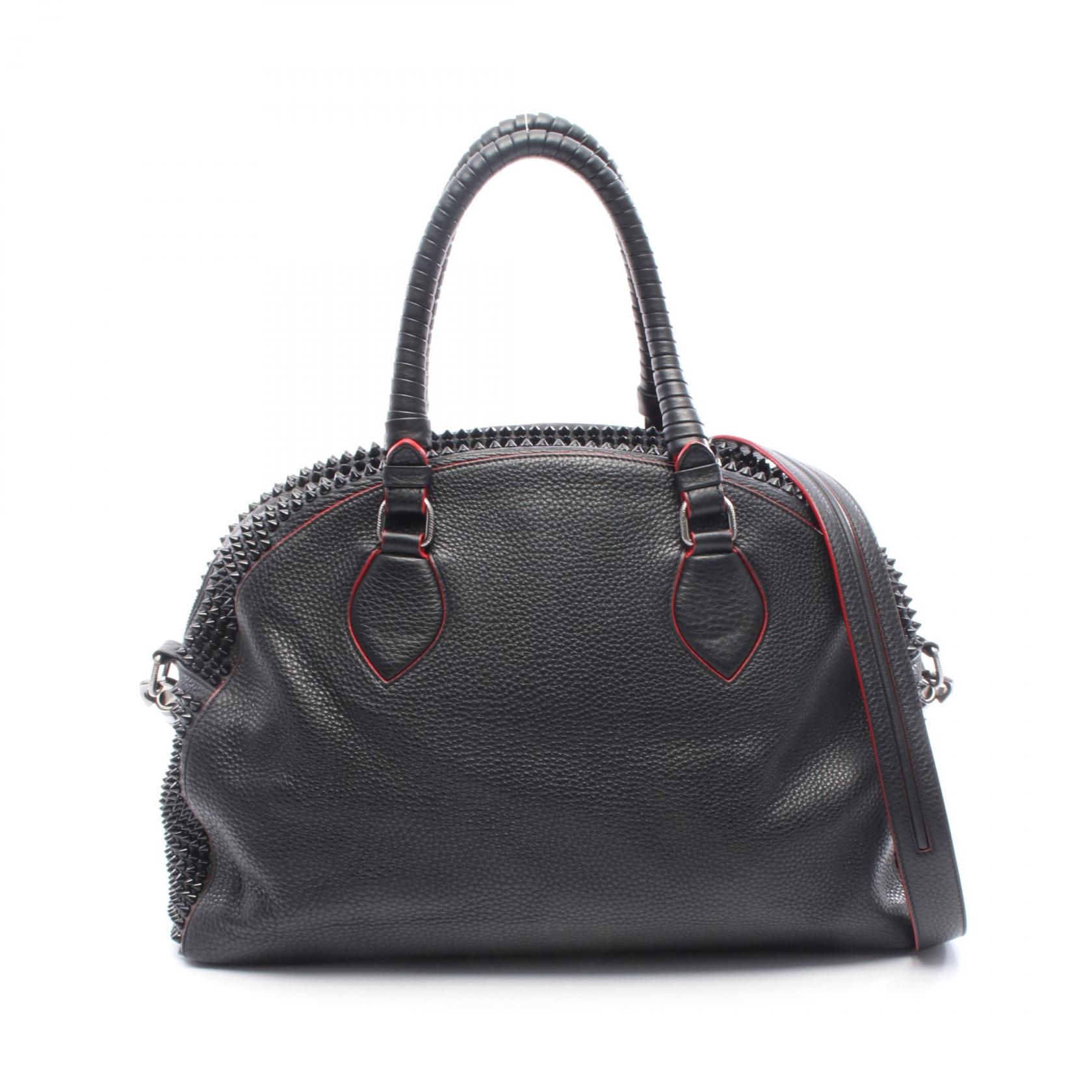 クリスチャンルブタン Christian Louboutin PANETTONE パネトーネ ボストンバッグ バッグ レザー カーフ（牛革） ブラック系 / レッド系 【中古】