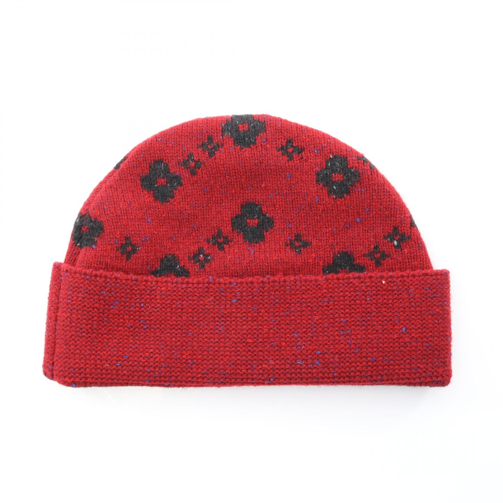 ルイ・ヴィトン LOUIS VUITTON ニットキャップ 帽子 ウール カシミヤ レッド系 【中古】