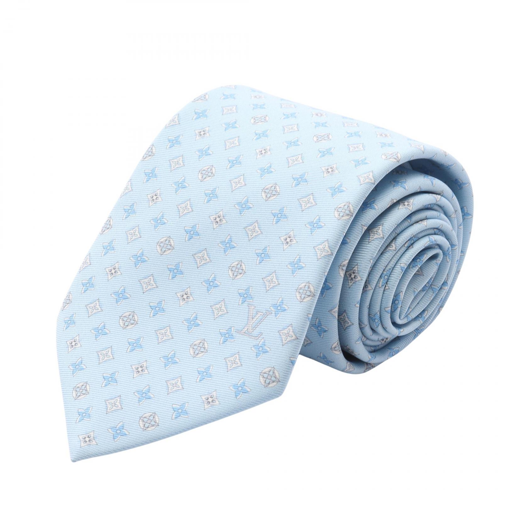 ルイ・ヴィトン LOUIS VUITTON モノグラム ネクタイ 衣料品 シルク ブルー系 M76282 【中古】
