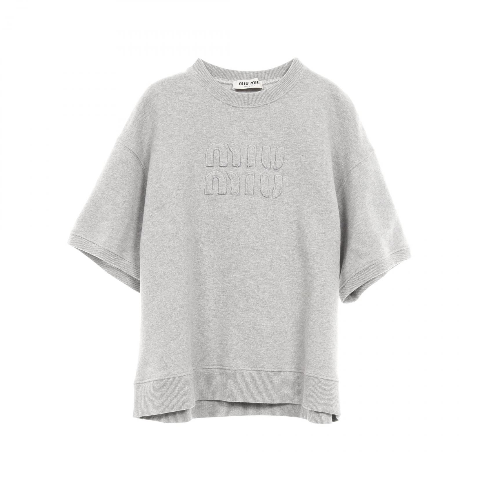 ミュウ ミュウ Miu Miu スウェット 衣料品 トップス コットン グレー系 【中古】