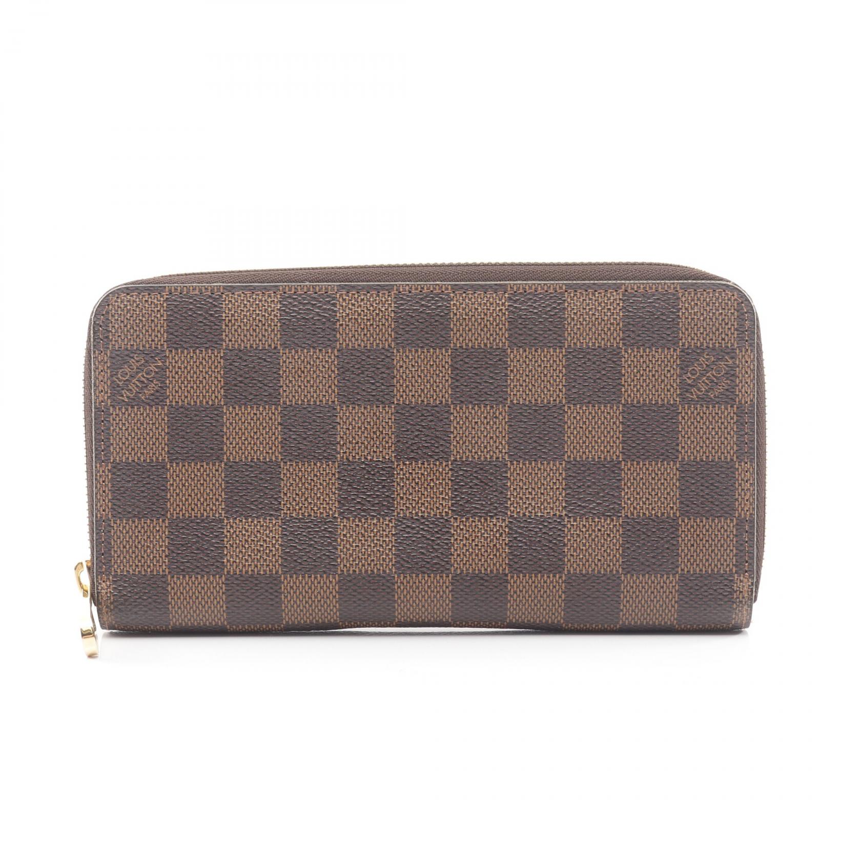 ルイ・ヴィトン LOUIS VUITTON ジッピーウォレット ダミエエベヌ ラウンド長財布 財布 PVC ブラウン系 N60015 【中古】