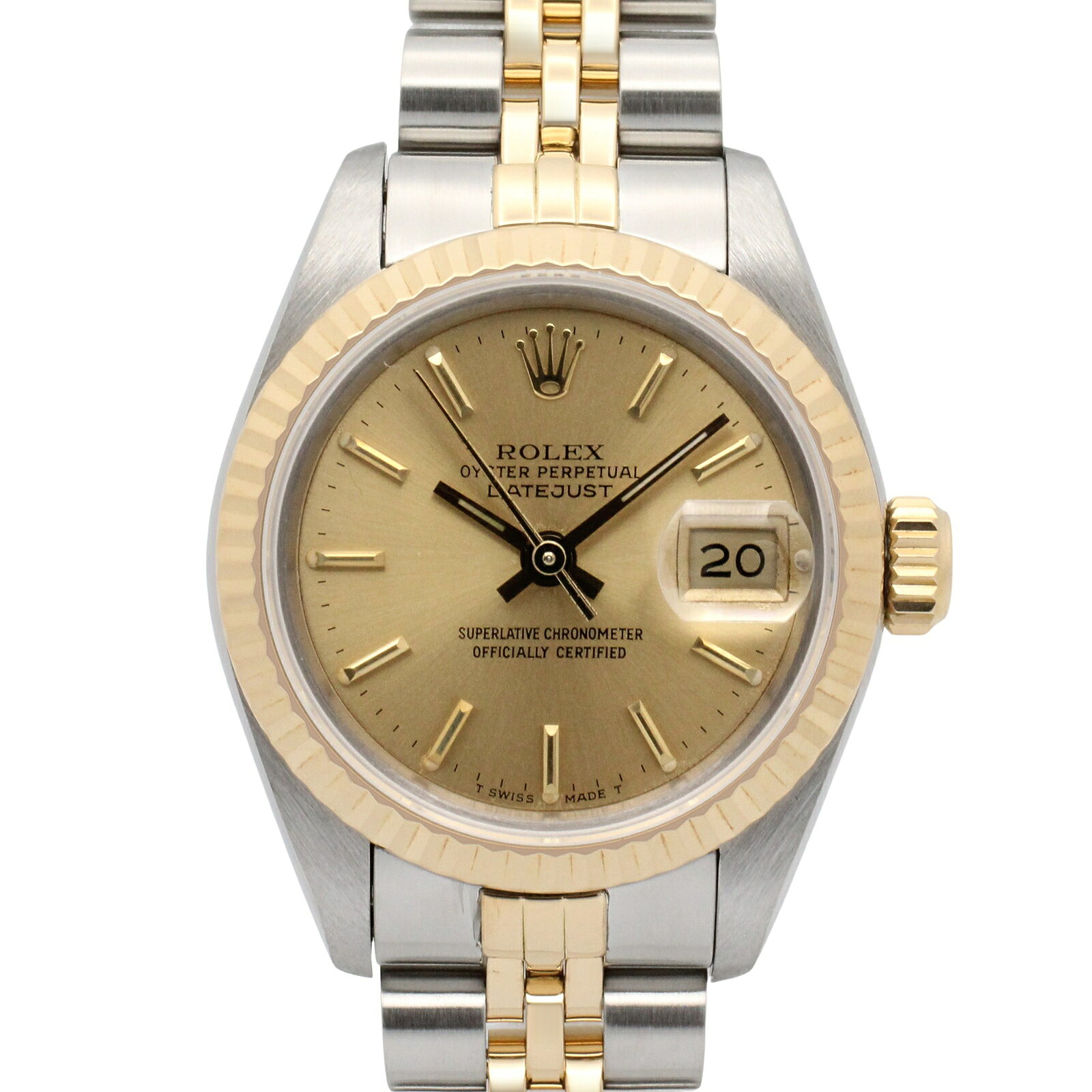 【10%OFFクーポン対象 8/4 20時〜8/11 1:59】ロレックス ROLEX デイトジャスト R番 腕時計 時計 K18（イエローゴールド） ステンレススチール ゴールド系 シャンパン/バー 69173 【中古】