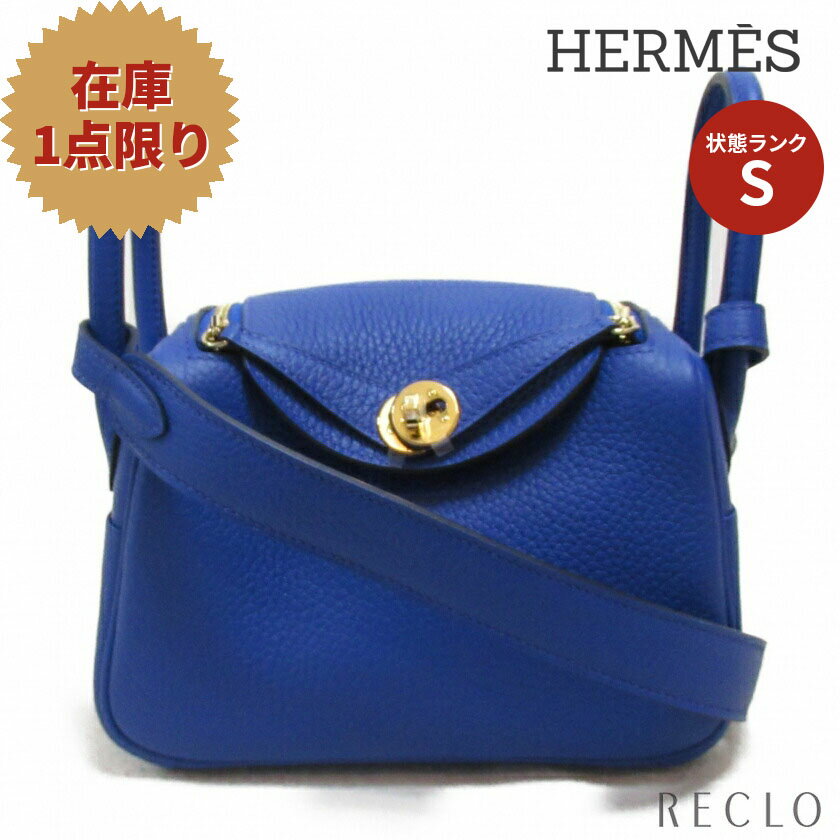 エルメス HERMES リンディミニ 2wayショルダーバッグ ショルダーバッグ レザー トリヨンクレマンス ブルー ブルーロワイヤル ゴールド金具 B刻印 【中古】のサムネイル