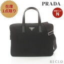 プラダ PRADA ブリーフケース ビジネスバッグ ナイロン レザー ブラック 2WAY 2VE368【中古】
