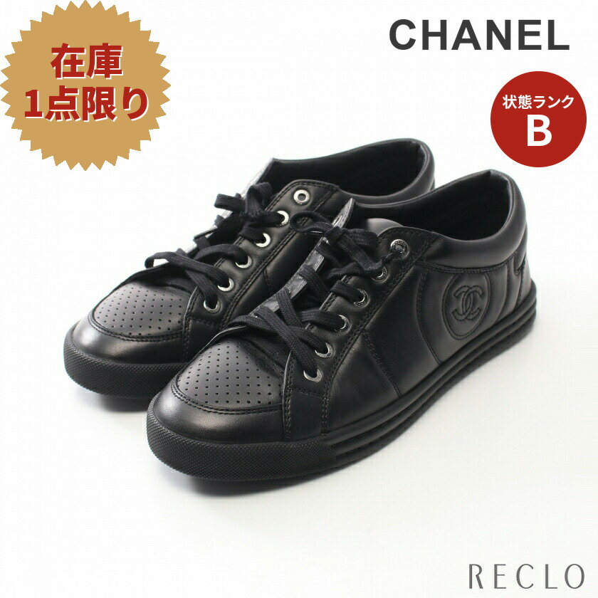 【10周年SALE!!5%OFF以上】シャネル CHANEL ココマーク スニーカー レザー ブラック G29688 【中古】 送料無料10th_all_2_apa_10th_2