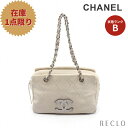 シャネル CHANEL ココマーク ダイヤステッチ チェーンショルダーバッグ レザー アイボリー シルバー金具 【中古】