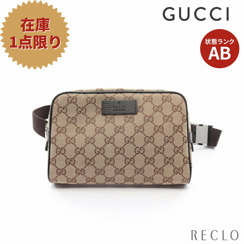 【10周年SALE!!10%OFF以上】グッチ GUCCI GGキャンバス ボディバッグ ウエストバッグ キャンバス レザー ベージュ ダークブラウン 449174 【中古】 送料無料 良品10th_all_2_bg_10th_2