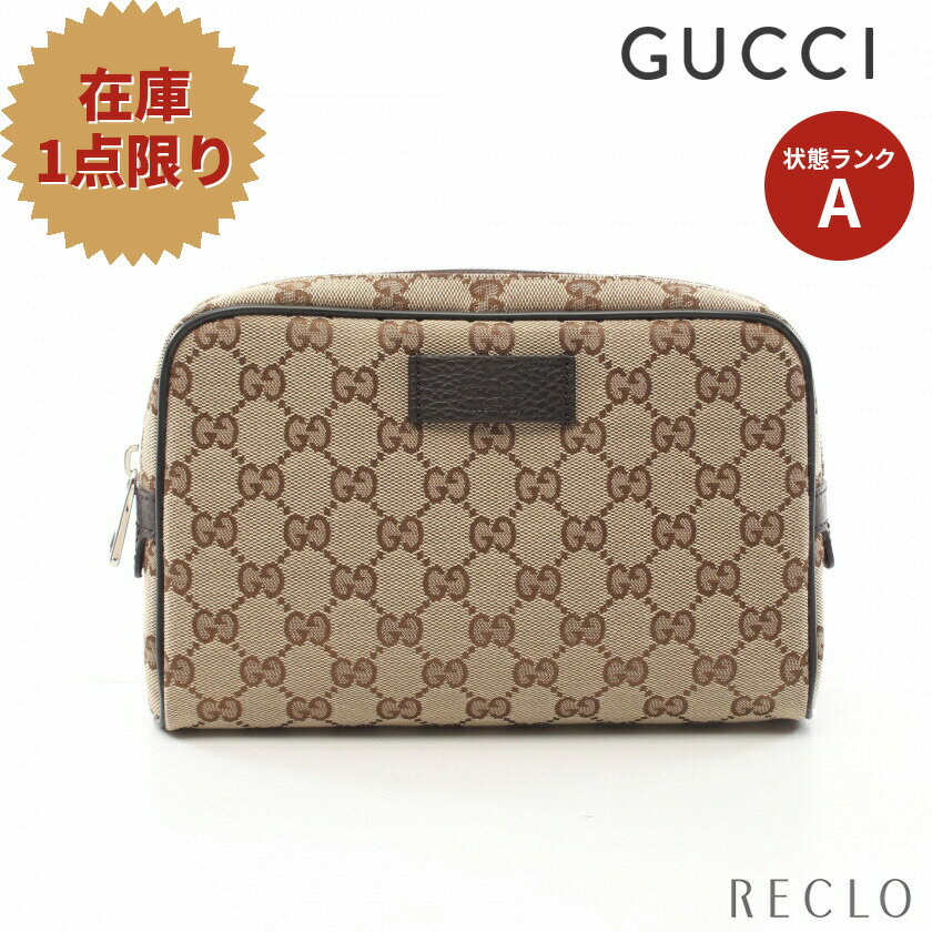 グッチ GUCCI GGキャンバス ボディバッグ ウエストバッグ キャンバス レザー ベージュ ダークブラウン 449174 【中古】 送料無料 美品_2406ss_all_bg_0604