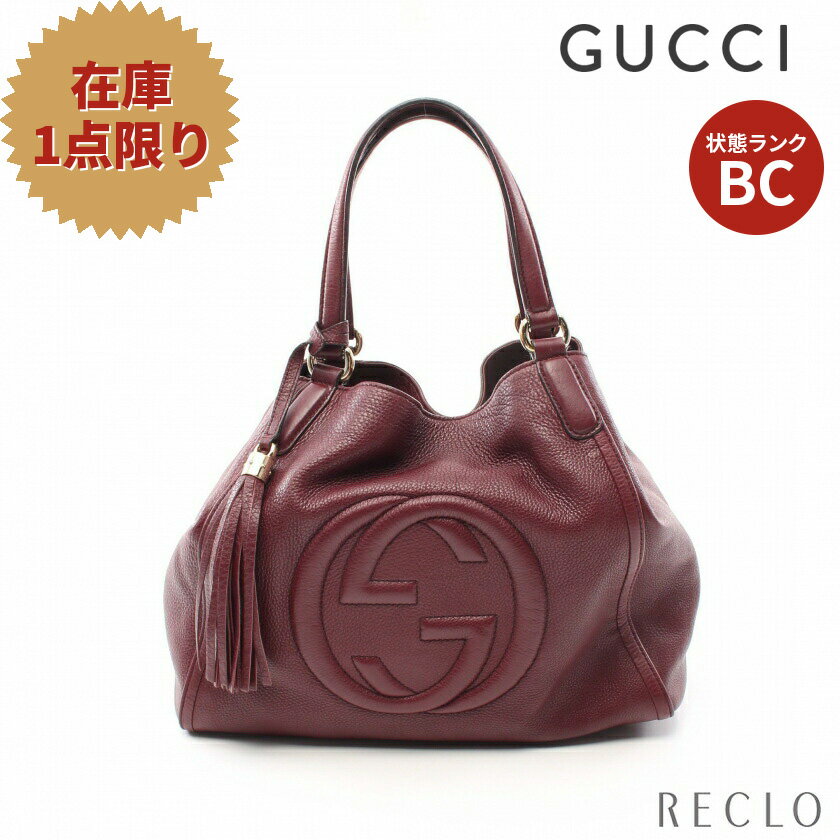 【10周年SALE!!15%OFF以上】グッチ GUCCI ソーホー セラリウス インターロッキングG ハンドバッグ トートバッグ レザー ボルドー 282309 【中古】 送料無料10th_all_2_bg_10th_2