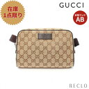 【10周年SALE!!10%OFF以上】グッチ GUCCI GGキャンバス ボディバッグ ウエストバッグ キャンバス レザー ベージュ ダークブラウン 449174 【中古】 送料無料 良品_10th_all_bg_10th