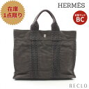 【10周年SALE!!30%OFF以上】エルメス HERMES エールラインPM ハンドバッグ トートバッグ ナイロンキャンバス ダークグレー 【中古】 送料無料_10th_all_bg_10th