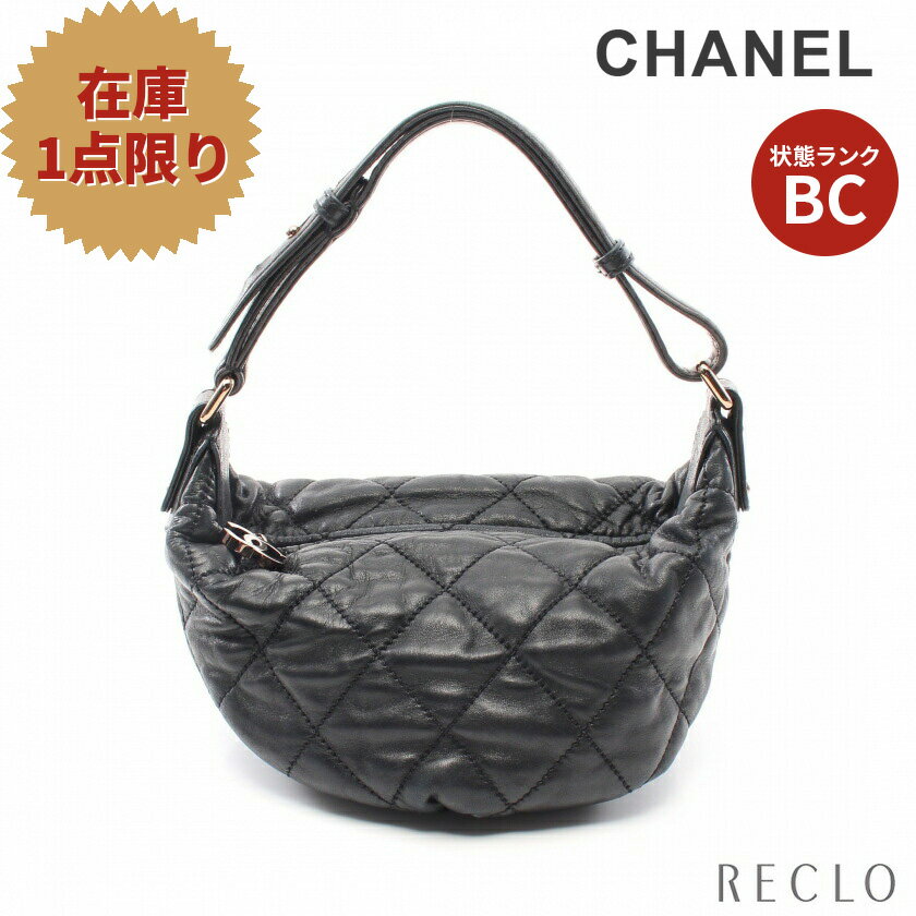 シャネル CHANEL マトラッセ ワンショルダーバッグ レザー ブラック ピンクゴールド金具 【中古】