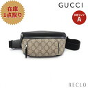 グッチ GUCCI GGスプリーム ボディバッグ ウエストバッグ PVC レザー ベージュ ブラック 450946 【中古】 送料無料 美品