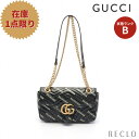 【10周年SALE!!15%OFF以上】グッチ GUCCI GUCCI × BALENCIAGA ザ ハッカー プロジェクト GGマーモント キルティング スモール チェーンショルダーバッグ レザー ブラック ホワイト 443497 【中古】 送料無料_10th_all_bg_10th