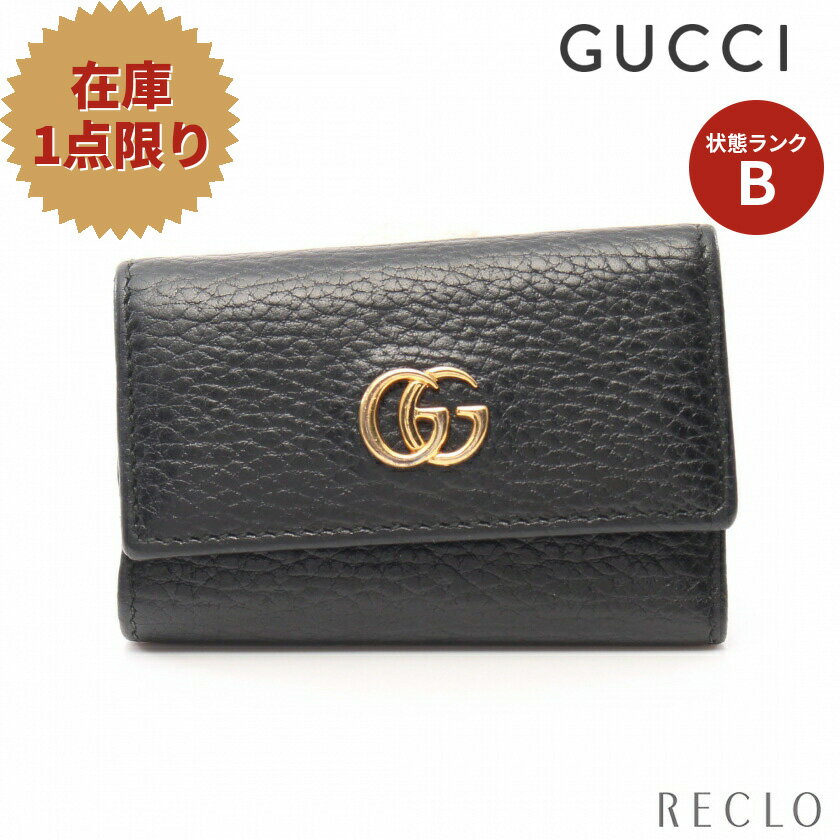 【10周年SALE!!25%OFF以上】グッチ GUCCI GGマーモント プチマーモント 6連 キーケース レザー ブラック 456118 【中古】 送料無料10th_all_2_wal_10th_2