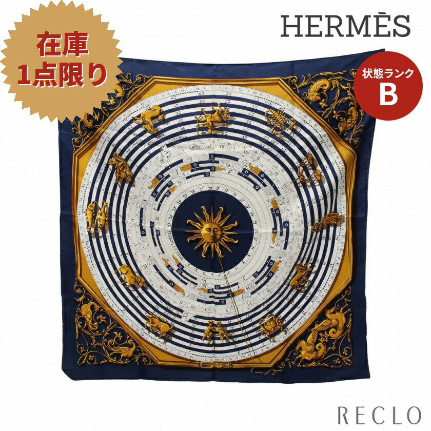 【10周年SALE!!20%OFF以上】エルメス HERMES カレ90 DIES ET HORE スカーフ シルク ネイビー マルチカラー 【中古】 送料無料10th_all_2_wal_10th_2