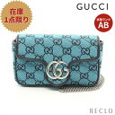 【10周年SALE!!10%OFF以上】グッチ GUCCI GGマーモント スーパーミニバッグ チェーンショルダーバッグ キャンバス レザー ブルー ブラック 476433 【中古】 送料無料 良品_10th_all_bg_10th