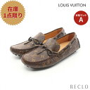 【10周年SALE!!10%OFF以上】ルイヴィトン LOUIS VUITTON アリゾナ ライン モノグラム ドライビングシューズ PVC ブラウン 1A3NCG【中古】 送料無料 ルイビトン 美品10th_all_2_apa_10th_2