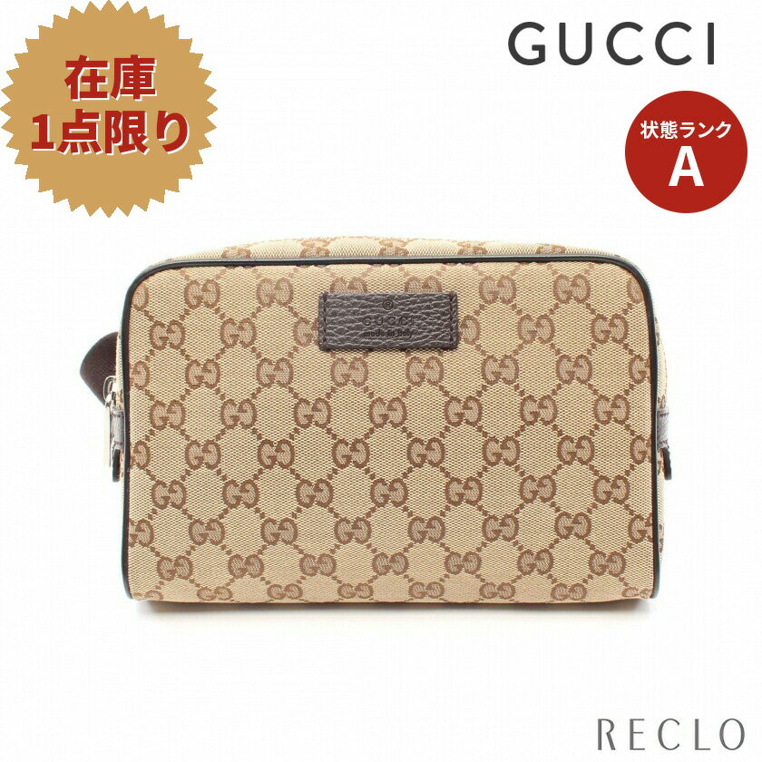 【エントリーでポイント10倍◎対象店舗限定27日1:59迄】グッチ GUCCI GGキャンバス ボディバッグ ウエストバッグ キャンバス レザー ベージュ ダークブラウン 449174【中古】 送料無料 美品_2406ss_all_bg_0604